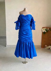 Stunning Royal Blue Off-Shoulder Gown