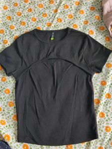 Black Cut-Out Detail Top