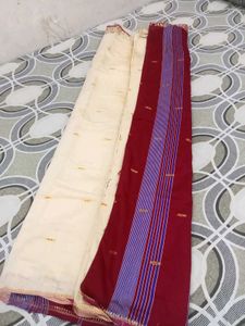 Elegant Cream and Gold Saree