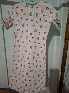 Cute Cherry Print White kurti for 10-12 years old