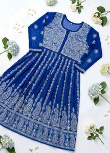 combo of Royal Blue and Red kurti