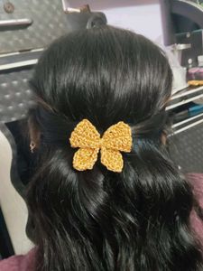Gold Crochet Bow Hair Clips (Set of 2)