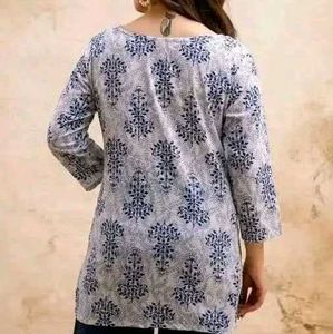 Blue Floral Print Kurta with pants