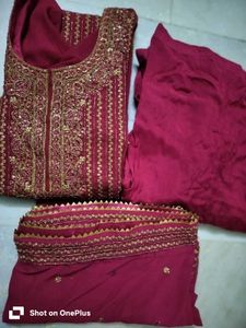 Rani Colour Embroidered Salwar Kameez Set