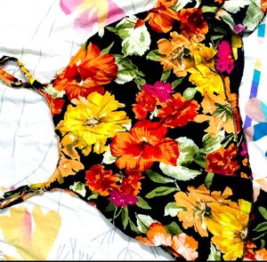 Vibrant Floral Ruffle Tank Top