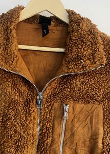 H&amp;M Brown Teddy Fleece Jacket
