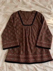 ⊹♡ Brown Printed Kurti 🤎🌿