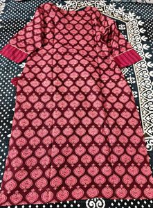 Red Printed Kurta Set