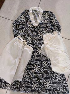 A line kurta with afghani salwar