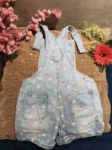 Polka Dot Denim Overalls