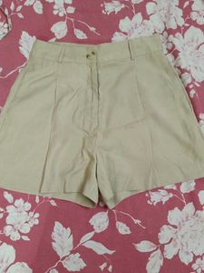 Classic Beige High-Waisted Shorts