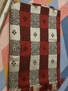 Elegant Red and Silver Brocade bedsheet