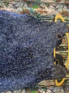 Chic Blue Floral Tiered Top