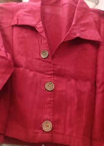Floral Dress with Red Jacket