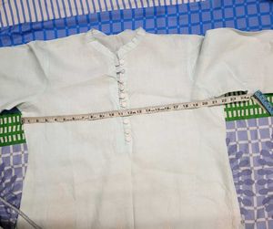 Classic Mint Green Embroidered Knee Length Kurti |