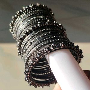 Oxidized Silver Bangle Set