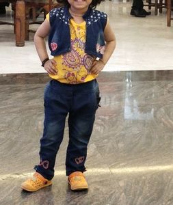 Short Blue Denim Jacket For Girls