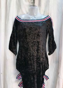 Crushed Velvet Off-Shoulder Dress