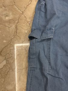 Light Wash Denim Cargo Joggers