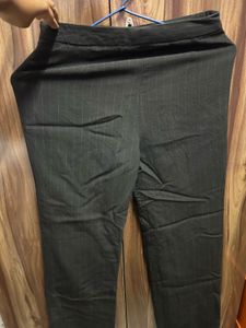 Striped Black Formal Trousers