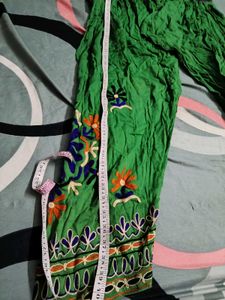 Embroidered Green Palazzos