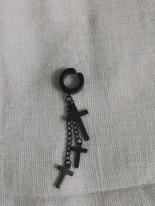 Black Cross Dangle non persing Earring