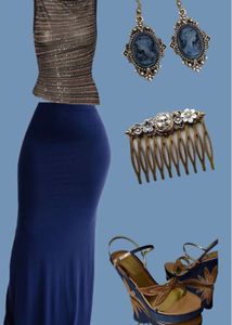 Navy Blue Maxi Skirt
