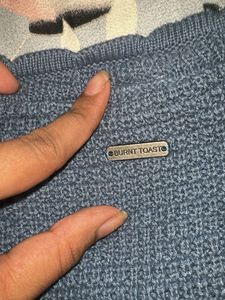 Blue Textured Cropped top