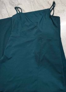 Elegant Teal Spaghetti Strap Dress