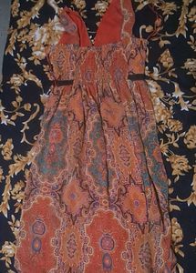 Boho Paisley Print Midi Dress