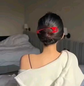 Red Safety Pin Hair Clip