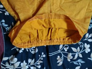 Orange embroidered  pants