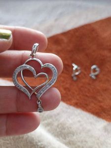 Heart Pendant and Earring Set