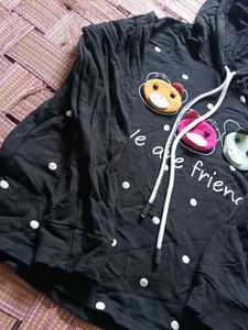 Cute Black Graphic Hoodie