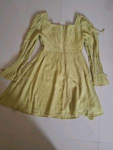Puff Sleeve Square Neck Dress