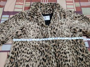 Leopard Print Faux Fur Coat plus size