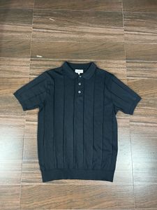 Classic Black Knit Polo Shirt