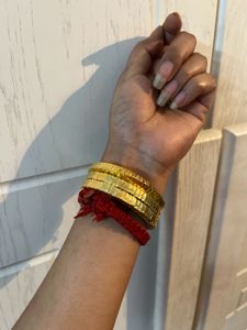 Pack of 2 Gold Tone Statement Bracelets