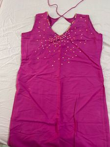 Vibrant Pink Embellished Kurta