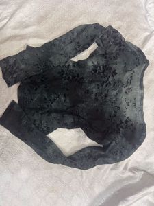 Floral Print Sheer Long Sleeve Top