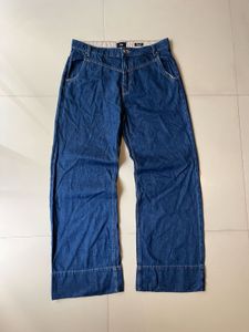 raw denim Wide Leg  Jean