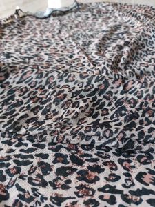 Leopard Print Mesh Top