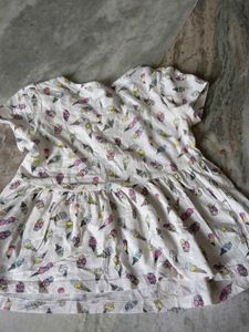 Cute Ice Cream Print Baby Girl Dress