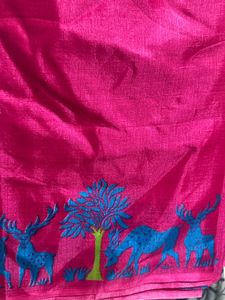 Pink &amp; Blue Saree unused with untiched blouse