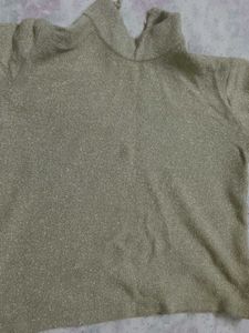 Sparkly Gold Knit woolen Top