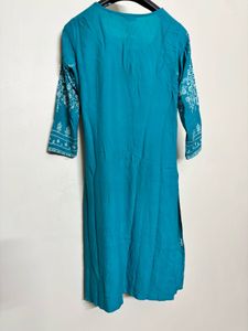 Teal Embroidered Kurta