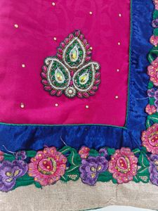 Georgette Magenta Saree
