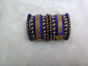 Blue Thread Bangles Set