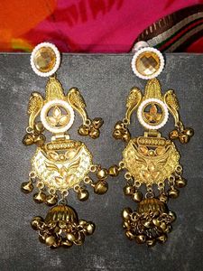 Exquisite Gold-Plated Jhumka Earrings