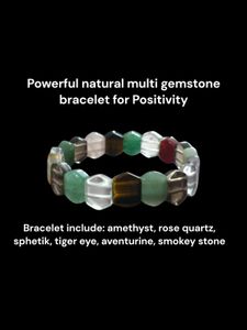 Multi Gemstone Crystal Unisex Bracelet